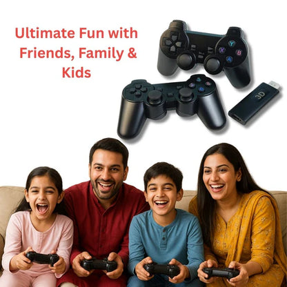 K8 Premium 4K Gaming Stick with Two Wireless Controllers and 40,000+ Games | GTA, Tekken 5, Spiderman 2