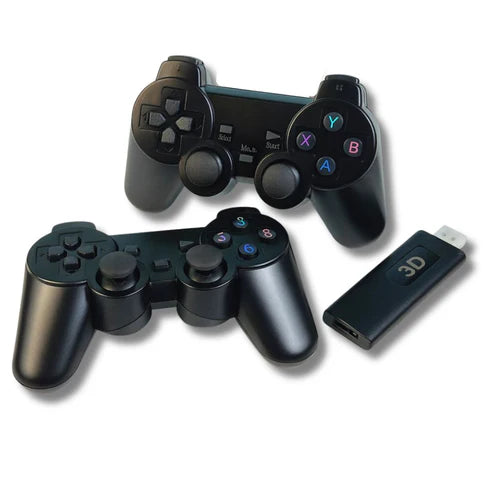 K8 Premium 4K Gaming Stick with Two Wireless Controllers and 40,000+ Games | GTA, Tekken 5, Spiderman 2