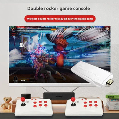 4K X6 Plug and Play Console with 2.4G Wireless Double Handles and 20,000+ Built in Games