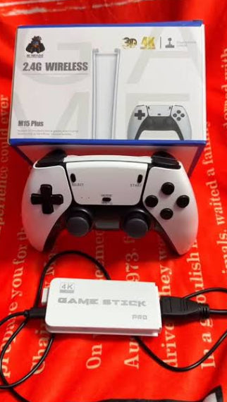 M15 Game Stick Pro 4K Console 64GB with Dual 2.4G Wireless Controllers – 20000 Games