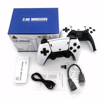 M15 Game Stick Pro 4K Console 64GB with Dual 2.4G Wireless Controllers – 20000 Games