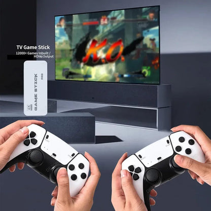M15 Game Stick Pro 4K Console 64GB with Dual 2.4G Wireless Controllers – 20000 Games